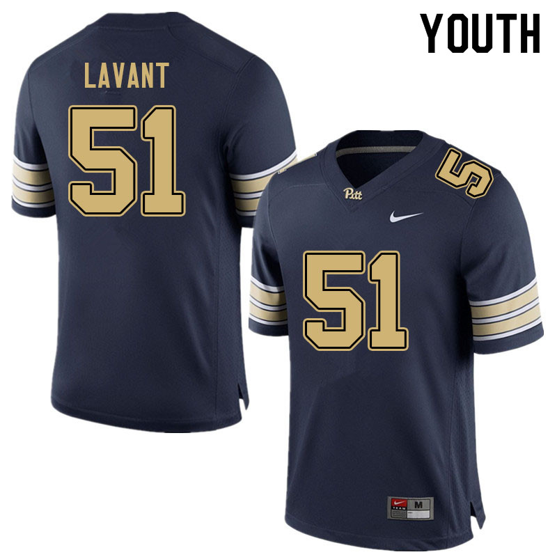 Youth #51 Preston Lavant Pitt Panthers College Football Jerseys Sale-Navy